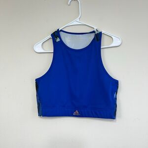 Adidas x Zoe Saldana Blue Sports Bra Medium Crop Women